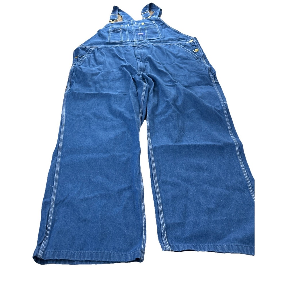 Big Smith Men's Denim Bib Overalls 46x28 Blue 94028SW9 Workwear Adjustable Strap